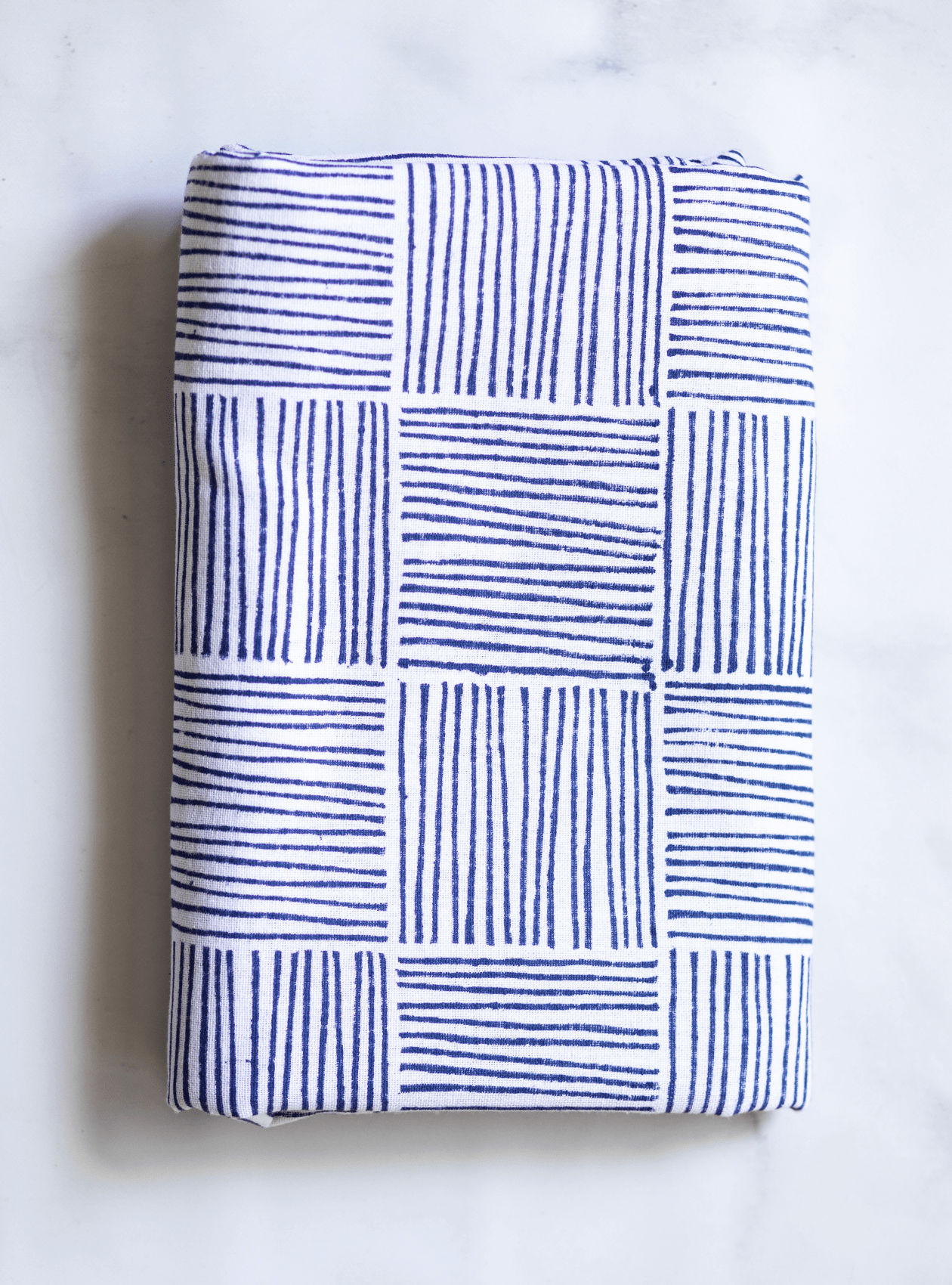 Mended - Table Throw - Striped, Navy