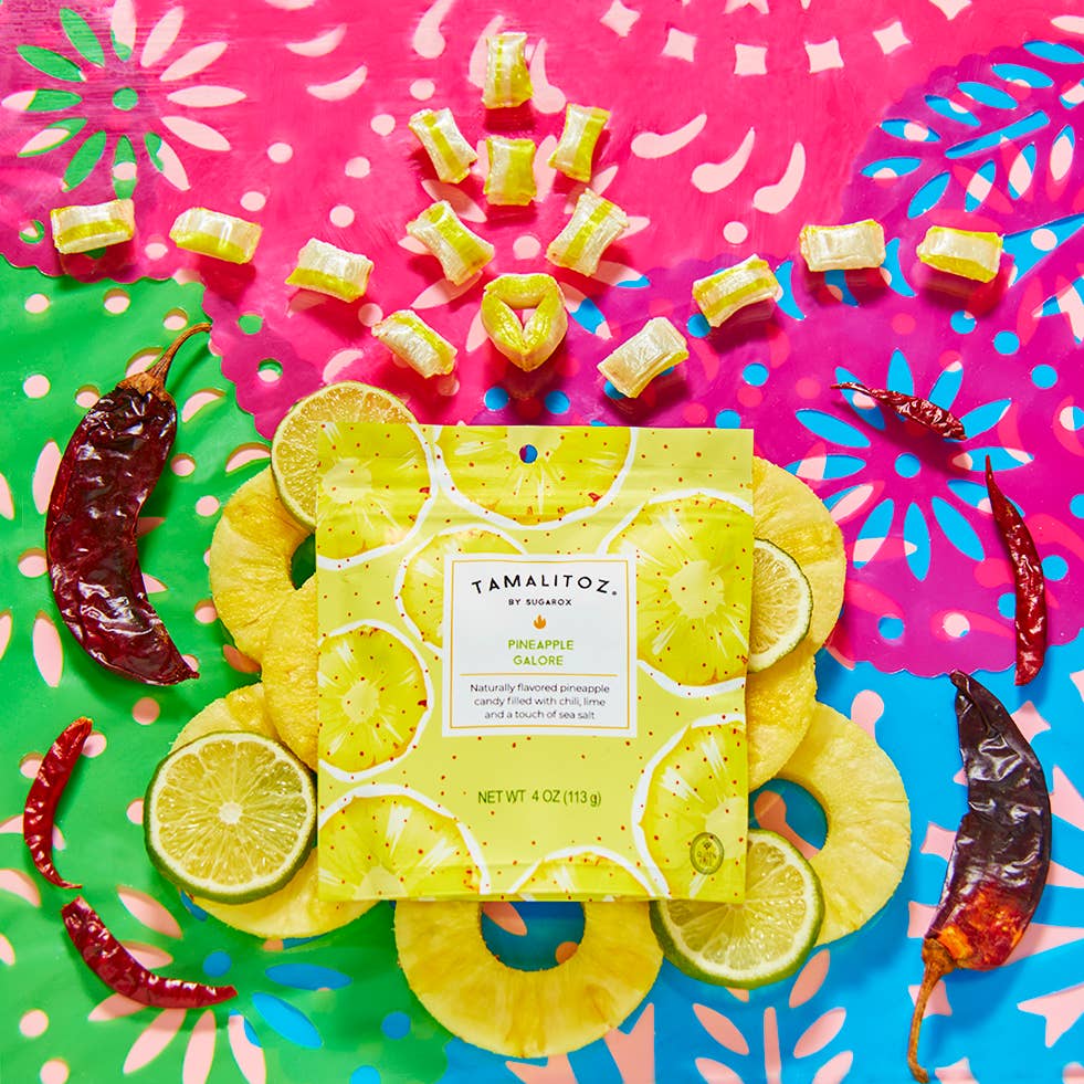 Sugarox Candy Studio LLC - PINEAPPLE GALORE TAMALITOZ CANDY 12CT