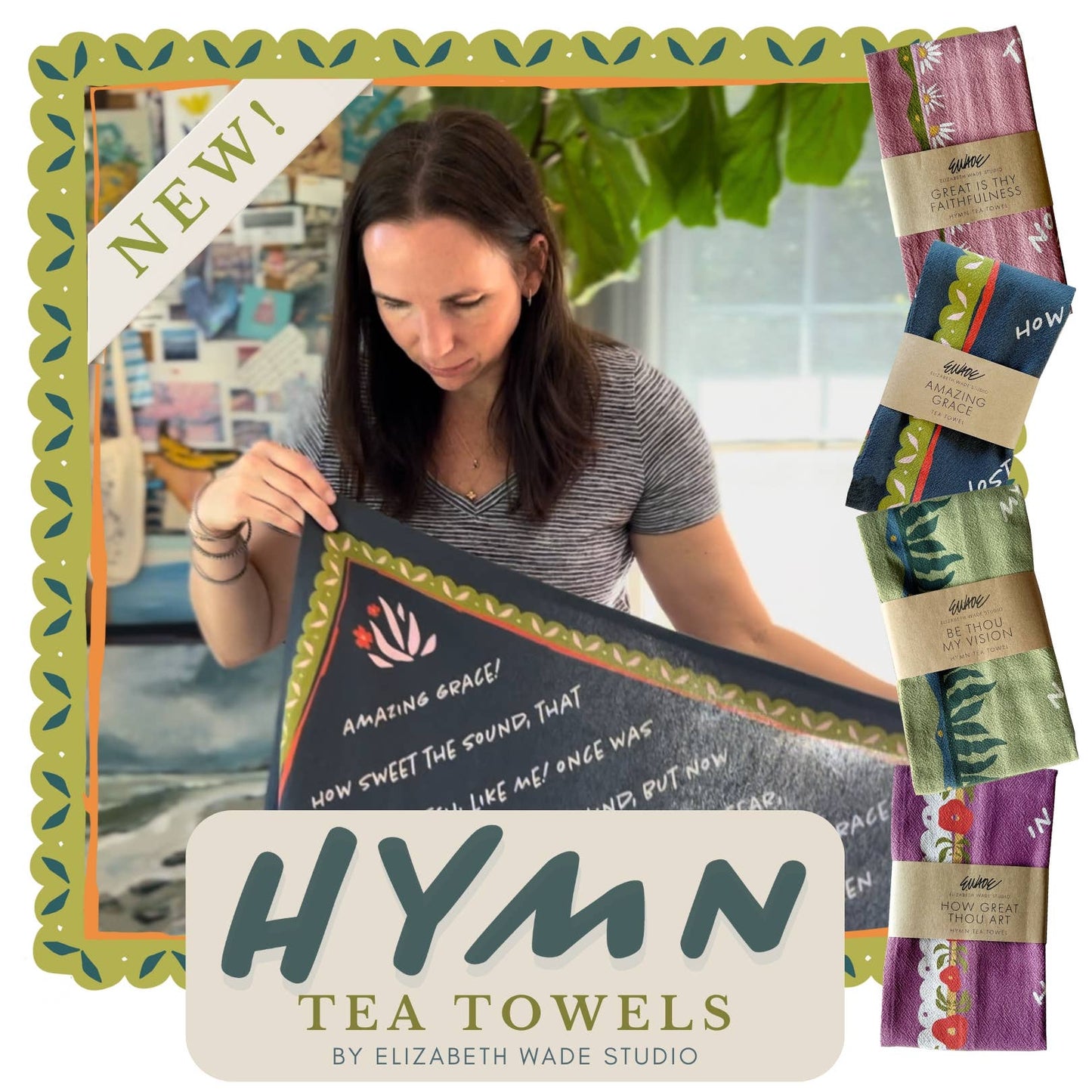 Amazing Grace Hymn Tea Towel