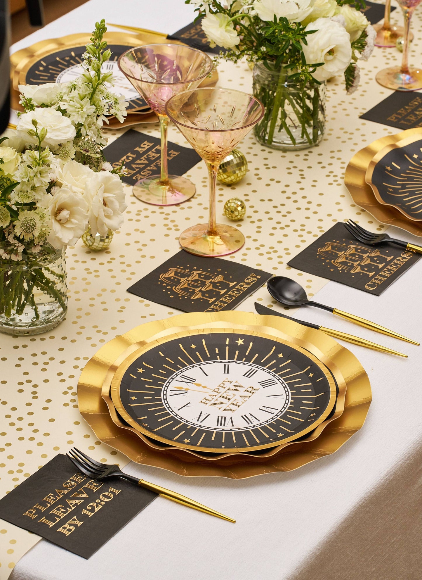 Midnight Sparkle Please Leave By 12:01 Cocktail Napkins