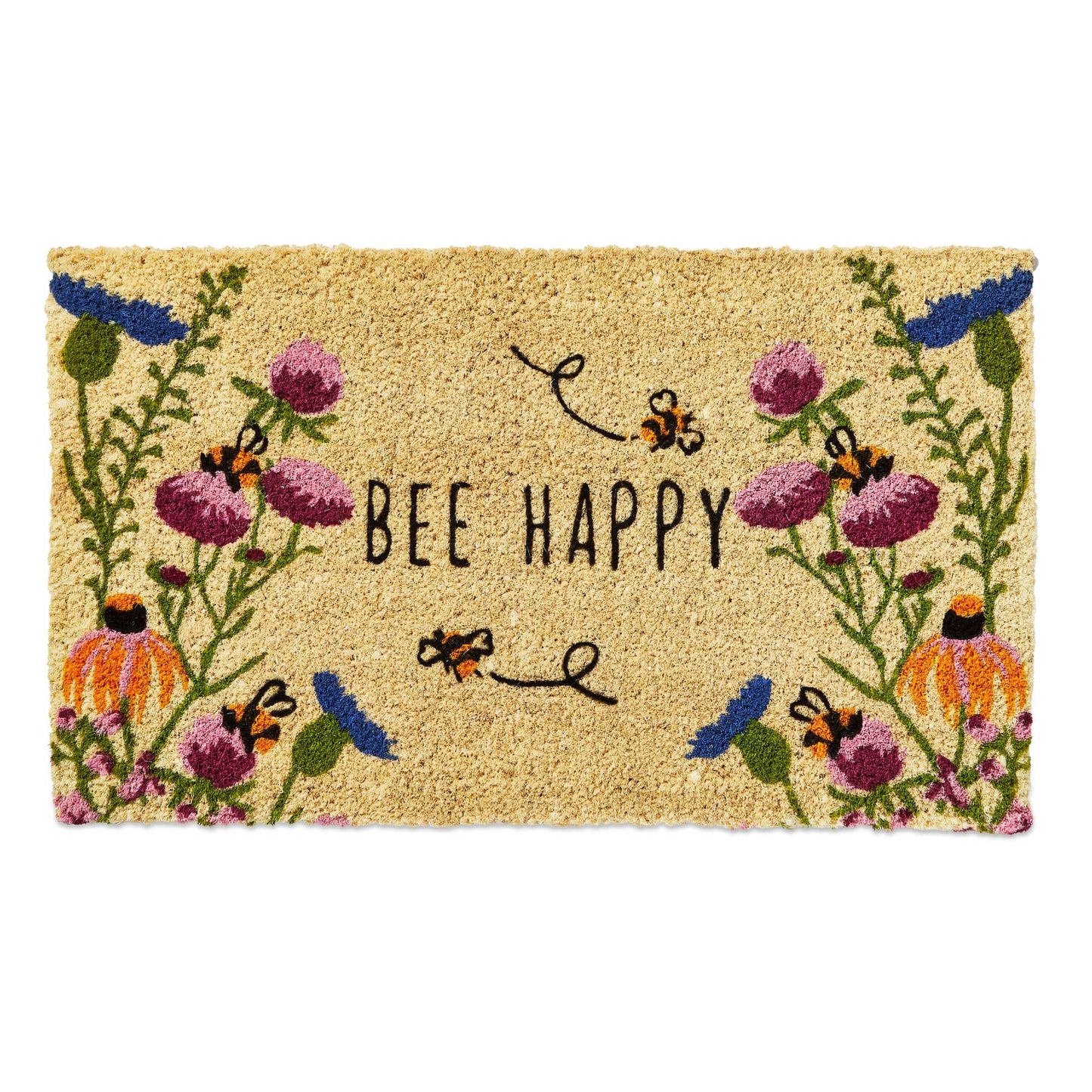Bee Happy Wildflower Coir Mat Multi Everyday