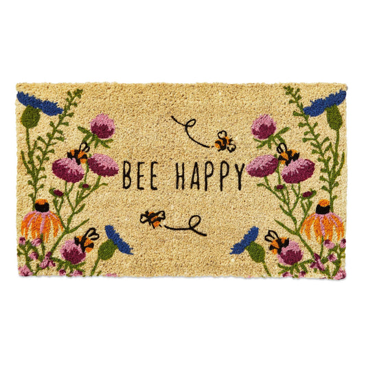 Bee Happy Wildflower Coir Mat Multi Everyday