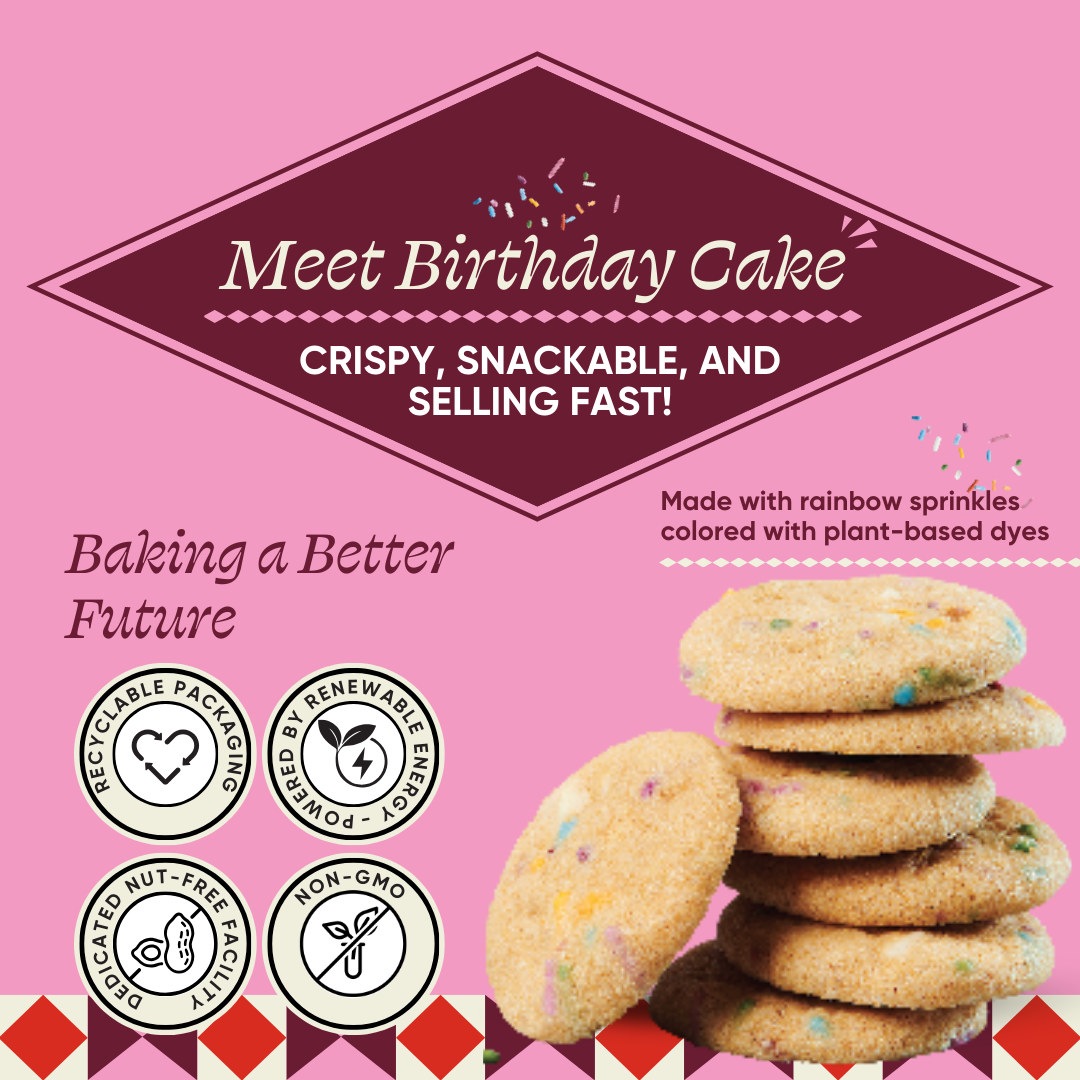 Birthday Cake Cookies | Premium Snacks | 12 pack | 5oz