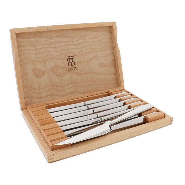 Stainless Steel Steak Knife Set with Wood Presentation Case , 8-pc