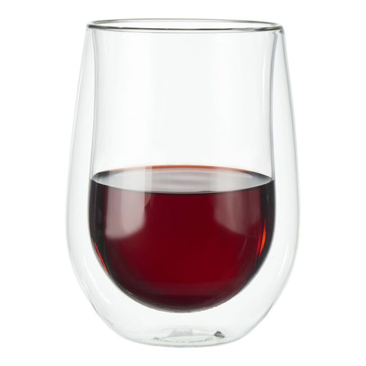 2 piece stemless red wine glass set