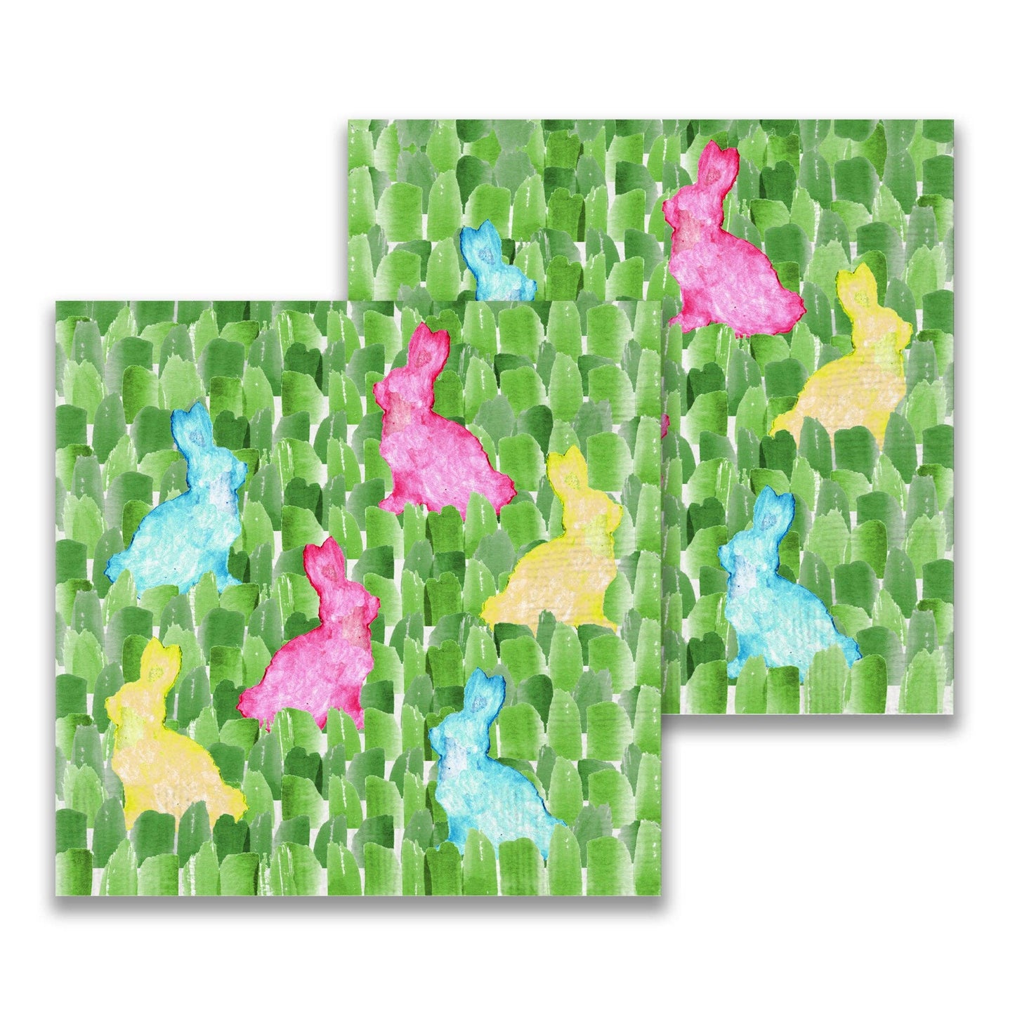 French Graffiti - Colorful Bunnies Cocktail Napkin