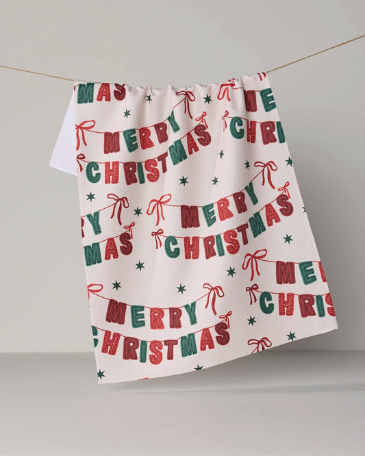 Christmas Banner Tea Towel - Holiday 2026