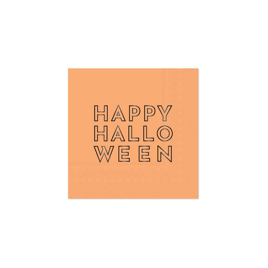 Happy Halloween Orange Cocktail Napkins