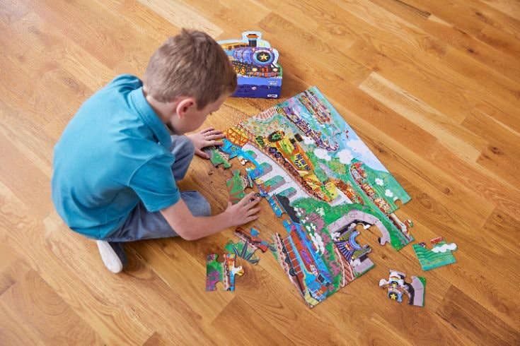 Crocodile Creek 36-Piece Shaped Box Puzzle - All Aboard