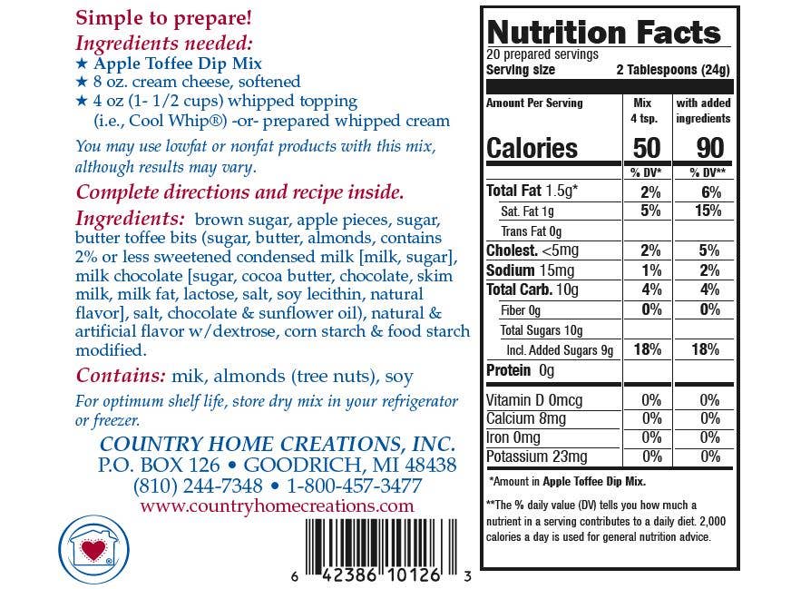 Country Home Creations - Apple Toffee Dip Mix
