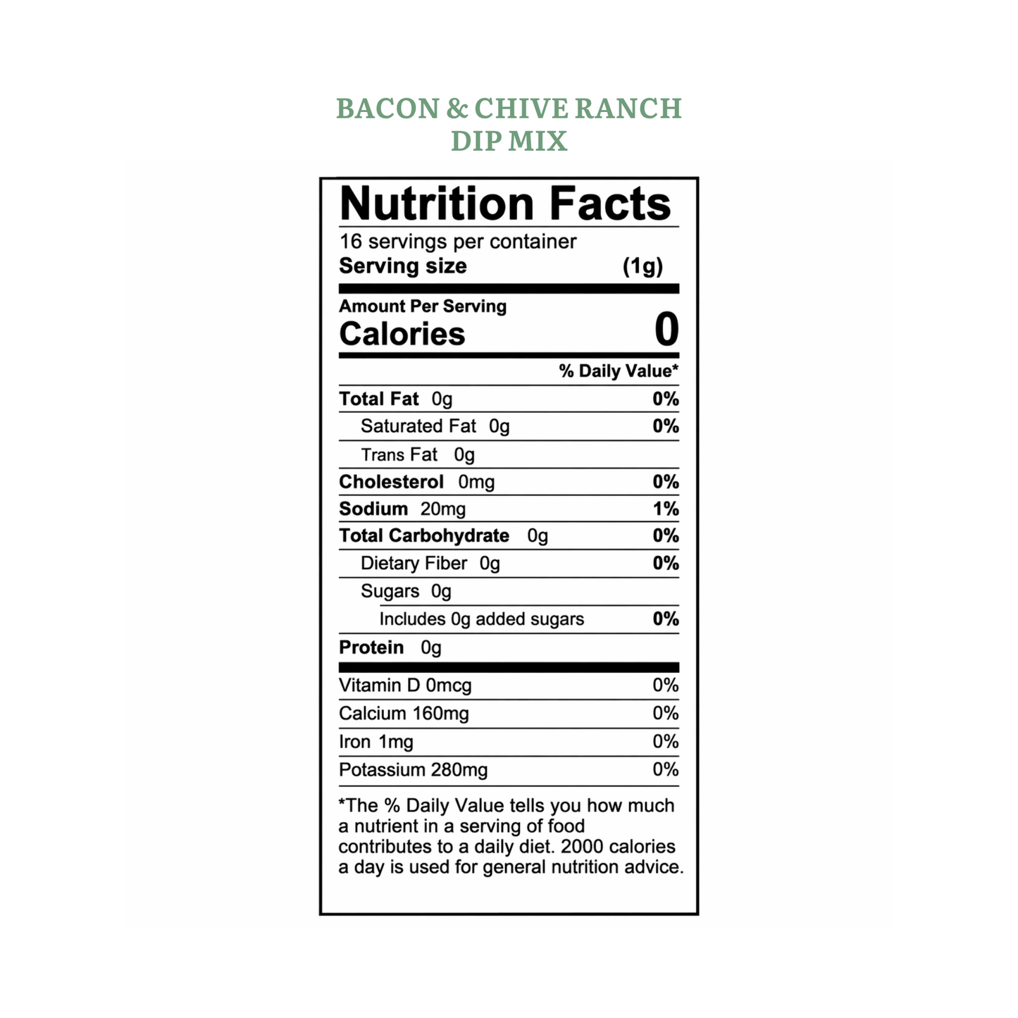 Mills Gourmet - Dip Mix - Bacon & Chive Ranch - 1.2 oz Kraft Pillow Box