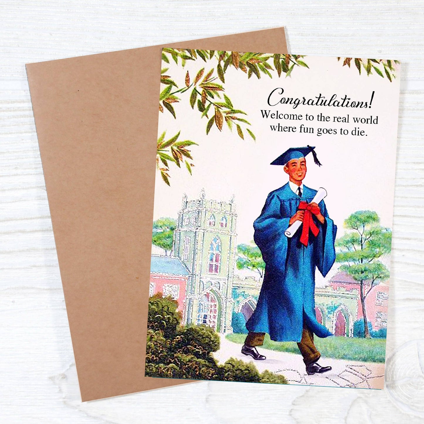Bad Betty Greeting Co. - Real World Welcome Graduation Card "When Fun Goes to Die
