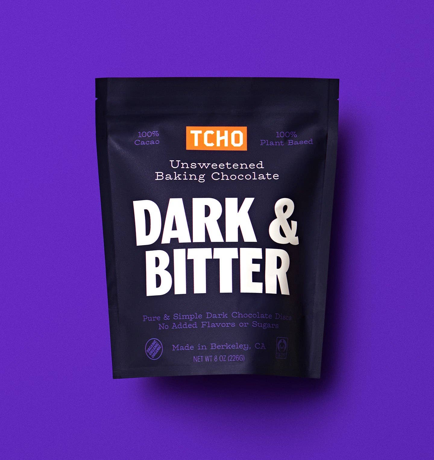 TCHO - Dark & Bitter, 100% Unsweetened Baking Chocolate