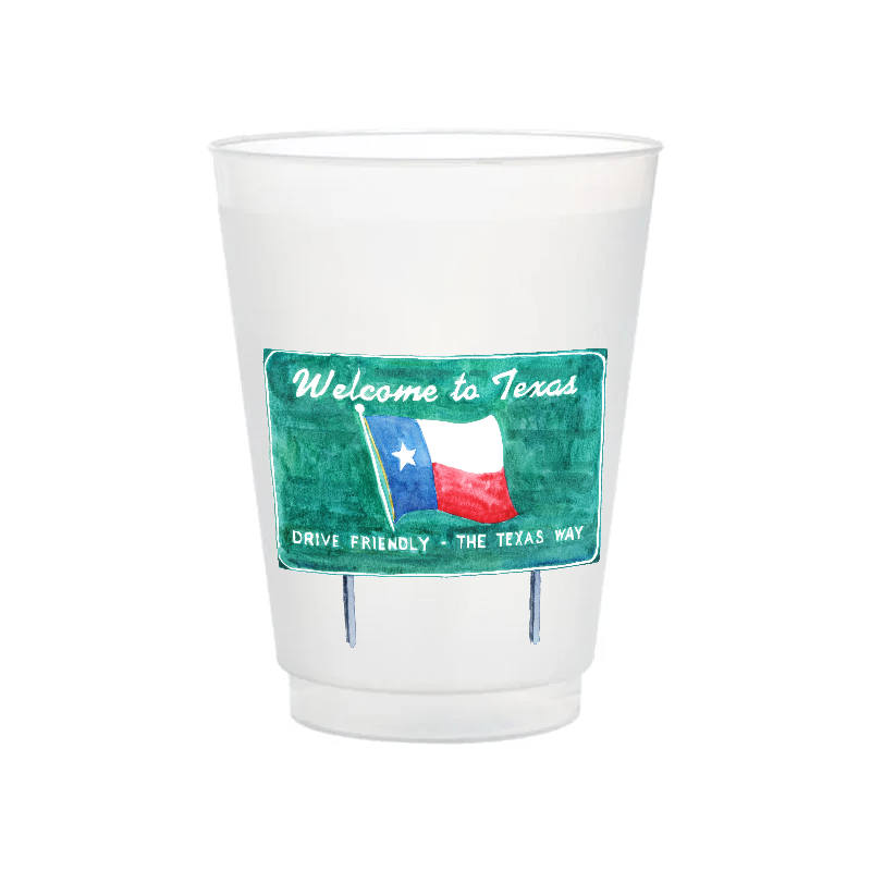 Taylor Paladino - Welcome to Texas Sign Frosted Cups | Set of 6