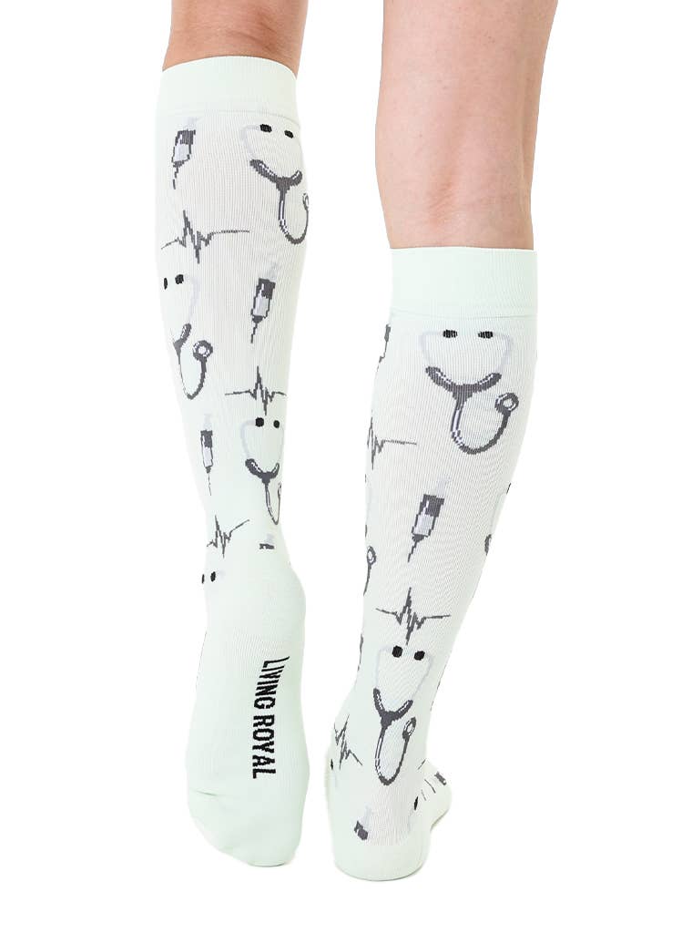 Living Royal - Compression Socks (15-20mmHg) - Doctor Visit - Pale Green