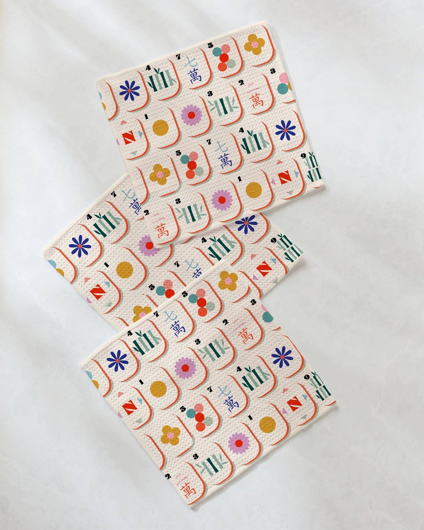 Tile Toss Dishcloth Set - Mahjong