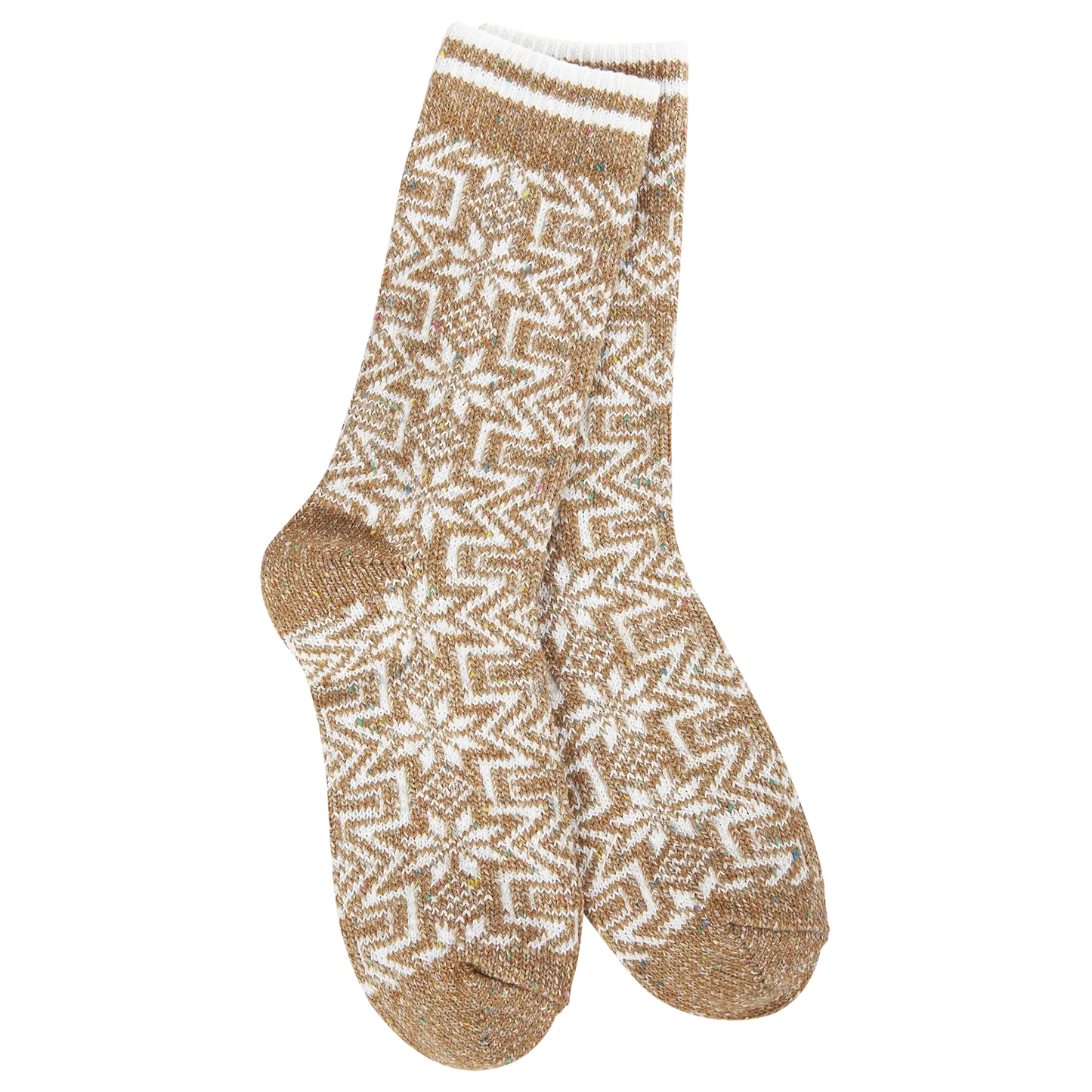 World's Softest® Socks - Holiday Confetti Geo Gingerbread