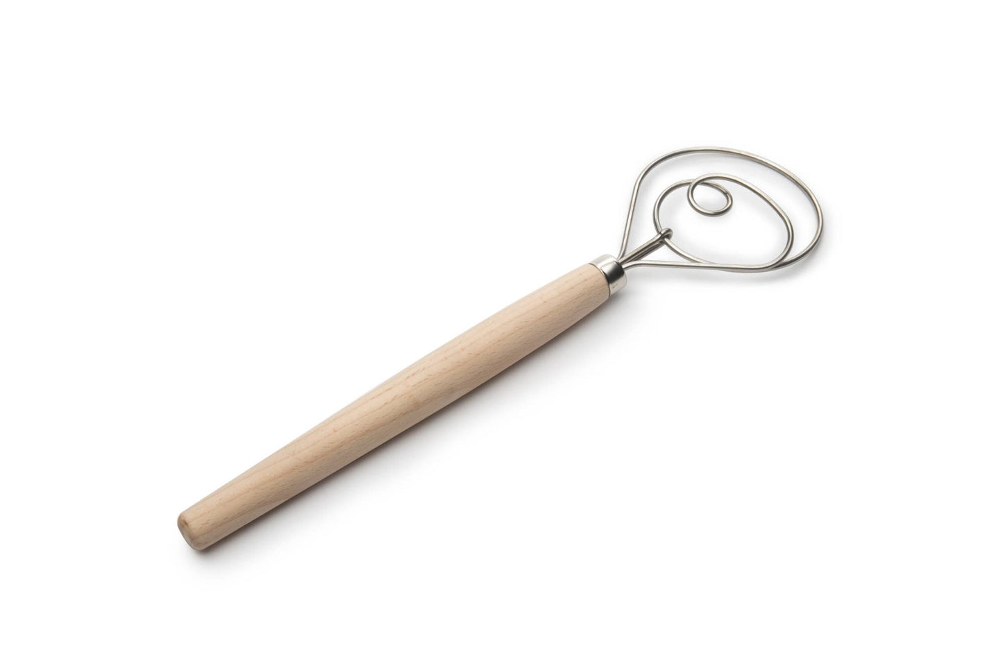 Fox Run Danish Dough Whisk, Stainless Steel and Wood, 12"