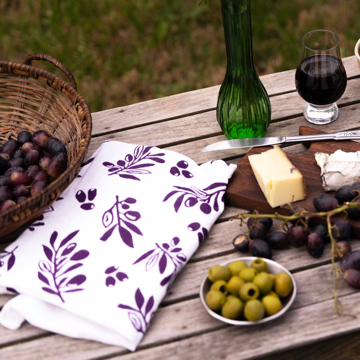 Flour Sack Dish Towel - Olives