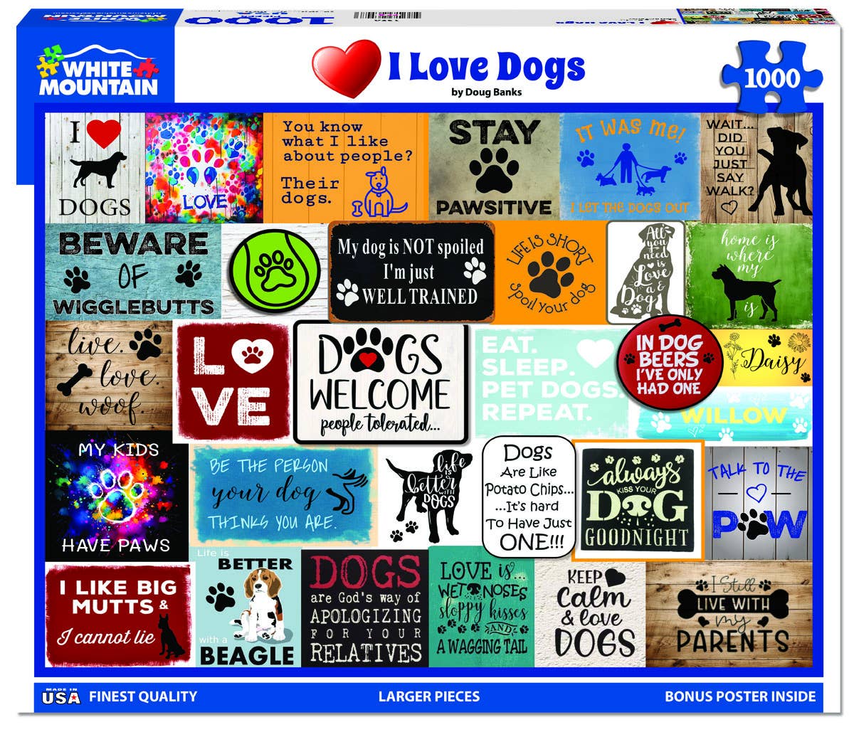 I Love Dogs (1926pz) - 1000 Piece Jigsaw Puzzle
