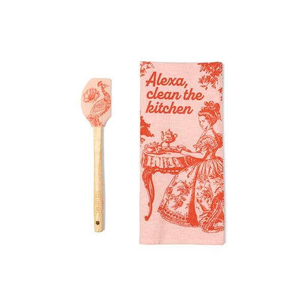 DM Merchandising - Two Left Feet The Reluctant Chef Tea Towel & Spatula Set Ast