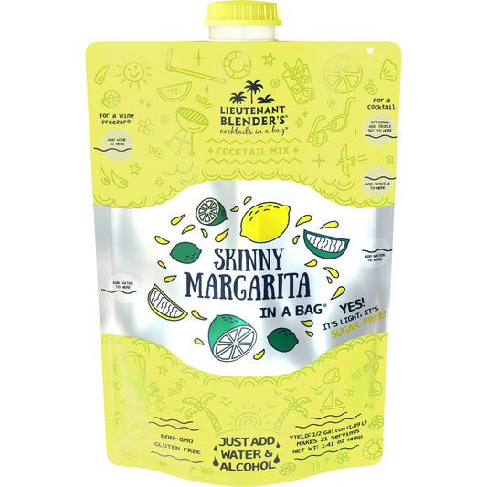 Lieutenant Blender's Cocktail Mixes - Skinny Margarita in a Bag® Cocktail / Mocktail Slushie Mixer