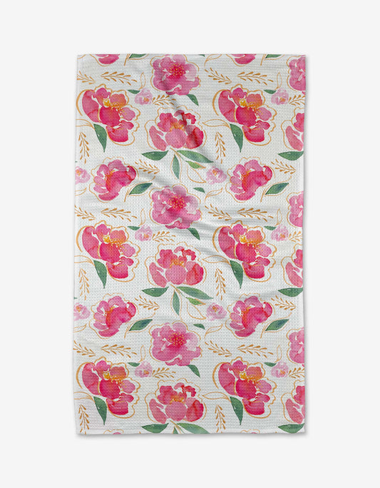 Pink Peony Tea Towel