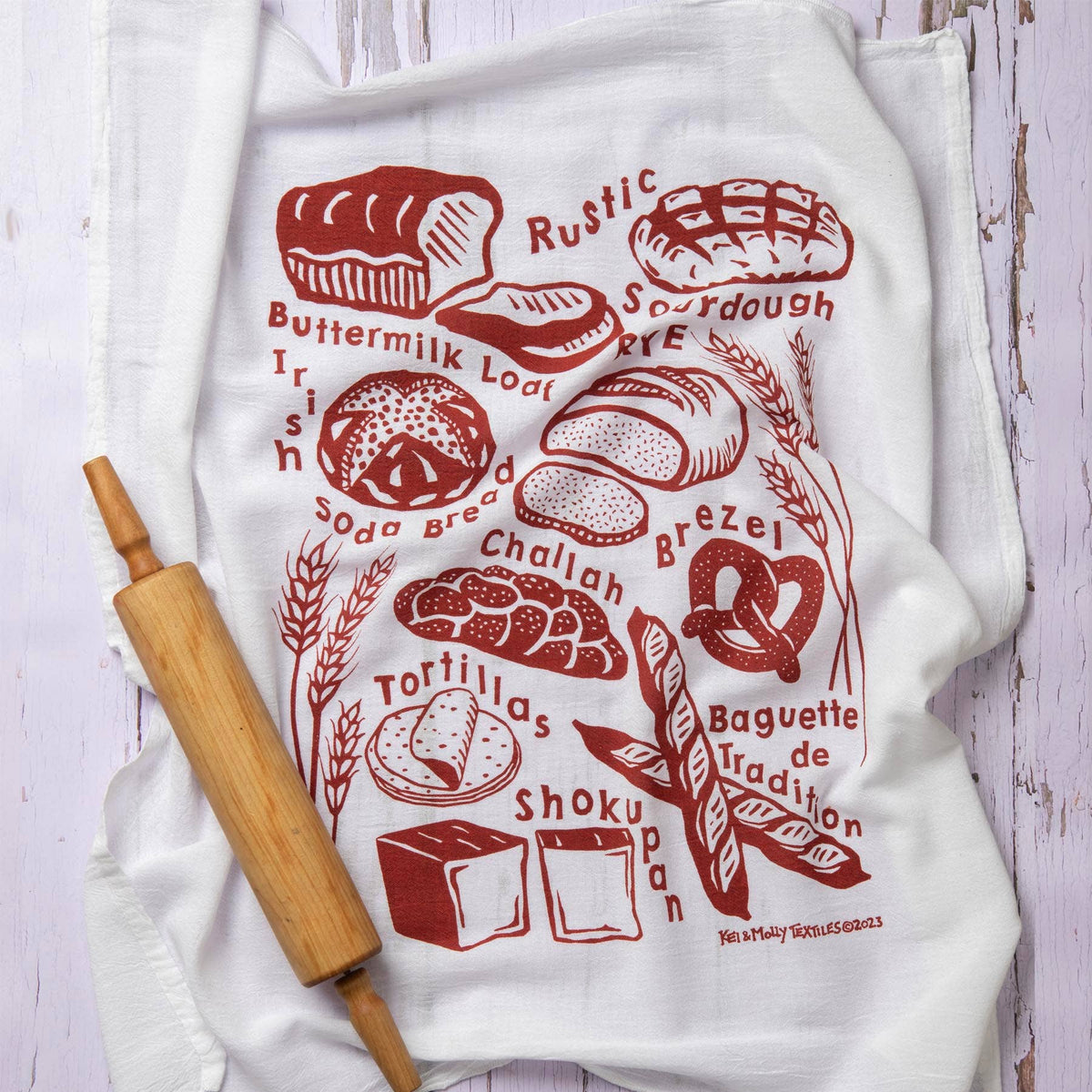 Flour Sack Dish Towel - Bread