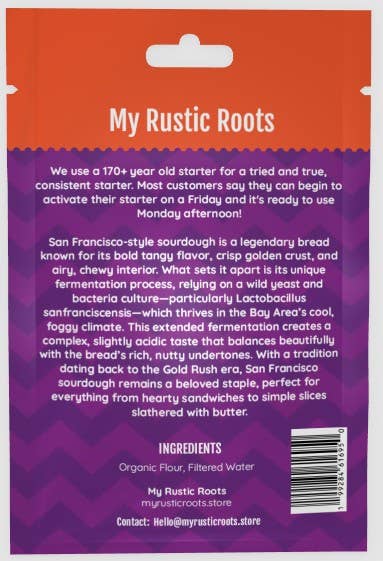 My Rustic Roots - Organic, Non-GMO Sourdough Starter | Freeze Dried |  12gm