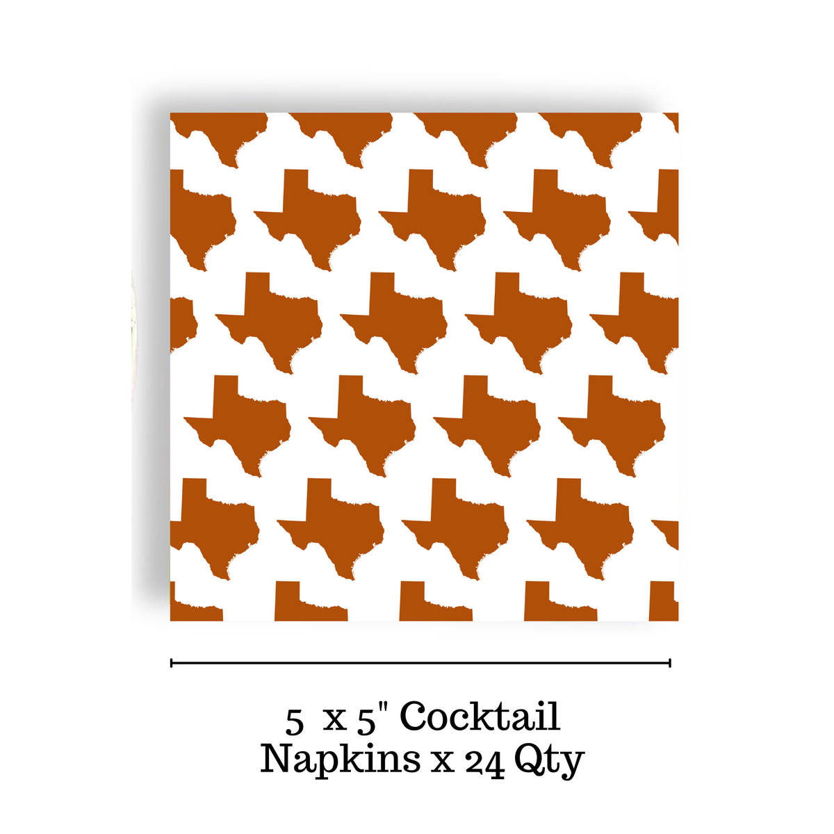 Burnt Orange Texas 24ct Cocktail Napkin Separates (3ply)