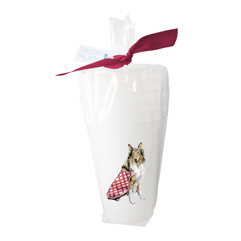 Taylor Paladino - Rough Collie Frosted Cups | Set of 6