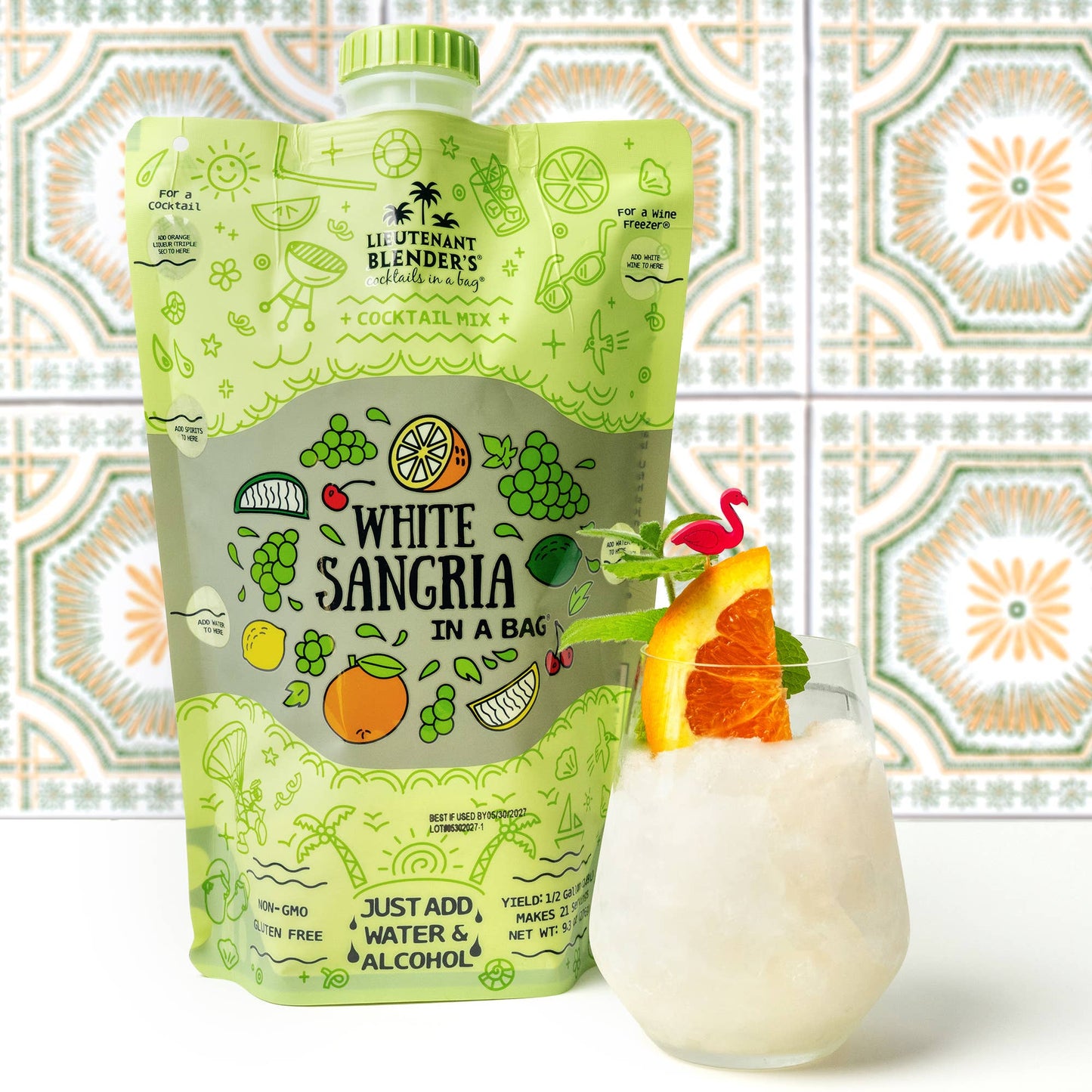 Lieutenant Blender's Cocktail Mixes - White Sangria in a Bag® Cocktail / Mocktail Slushie Mixer