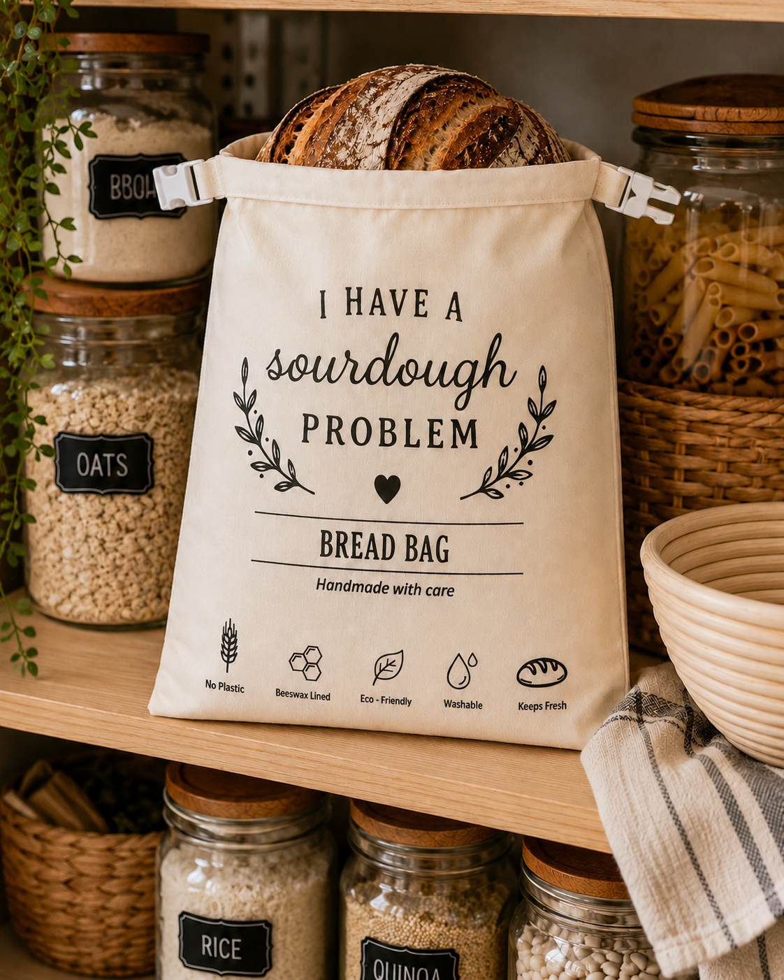 My Rustic Roots - I Have a Sourdough Problem – Beeswax-Lined Bread Bag