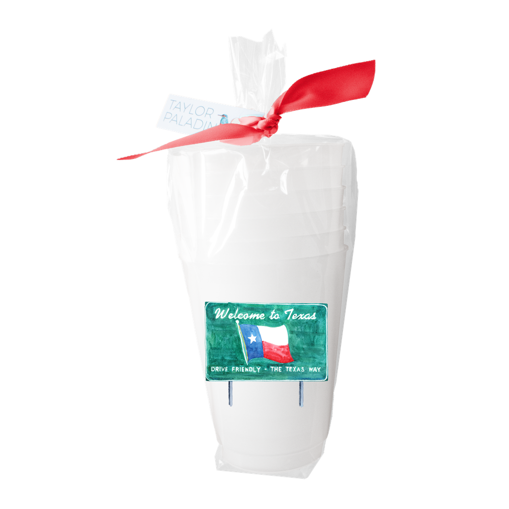 Taylor Paladino - Welcome to Texas Sign Frosted Cups | Set of 6