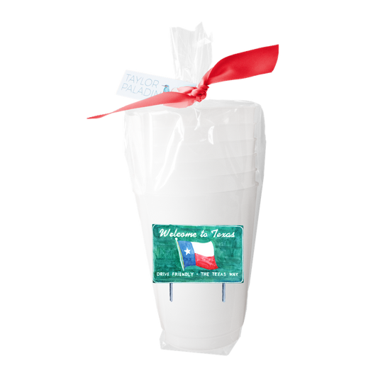 Taylor Paladino - Welcome to Texas Sign Frosted Cups | Set of 6