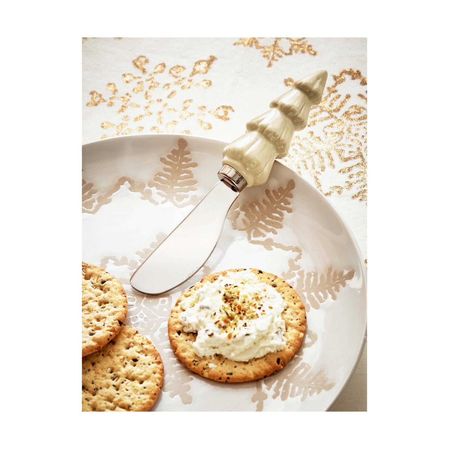 Wilde Pine Tree Spreader Cream Earthenware Christmas