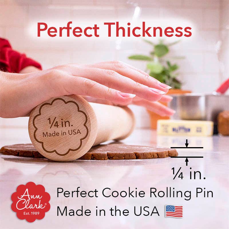 Ann Clark - Perfect Cookie Rolling Pin 1/4-in. Fixed Depth