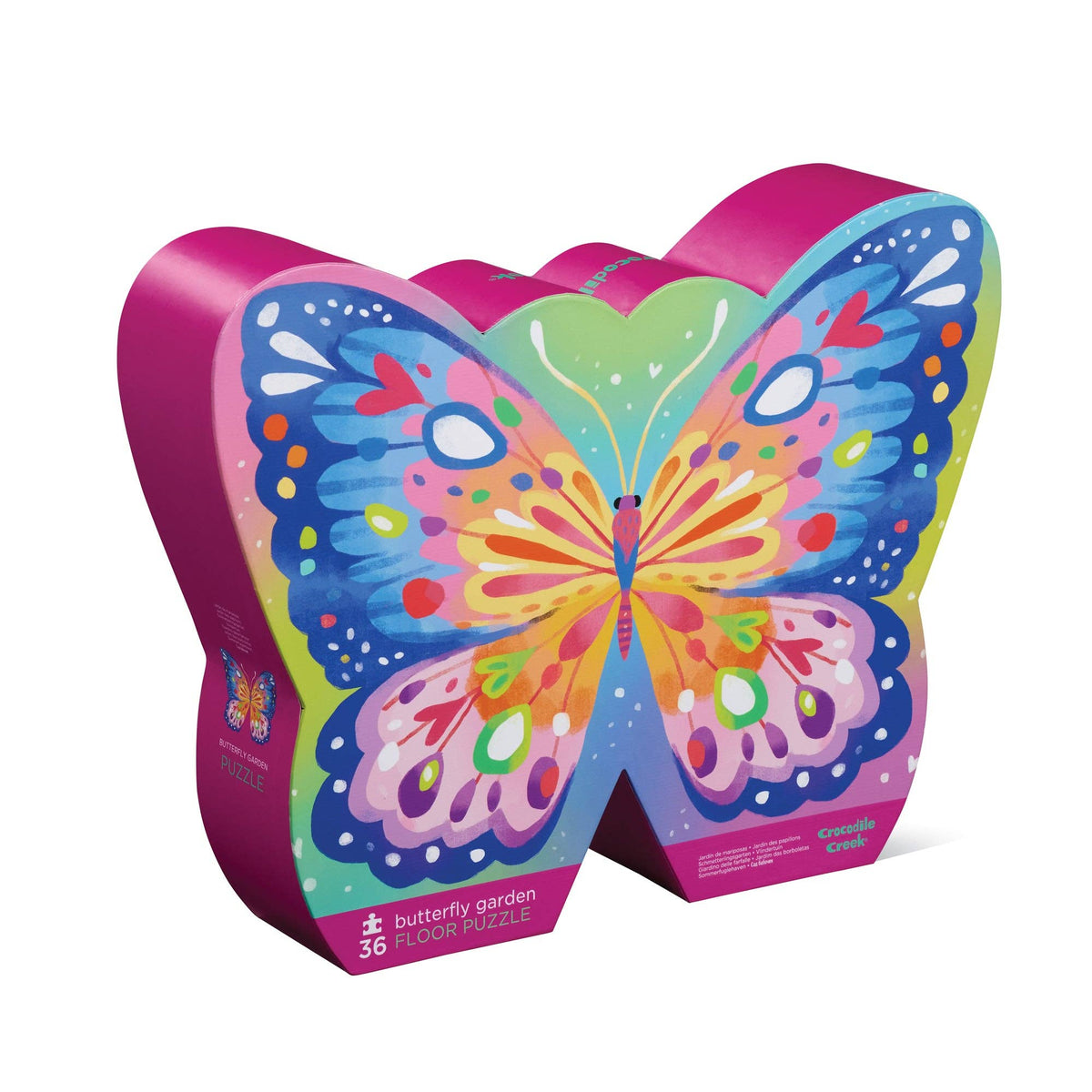 Crocodile Creek Inc. - 36-Piece Shaped Box Puzzle - Butterfly Garden