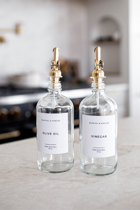 Glass Dispenser Clear Vinegar Refillable Bottles