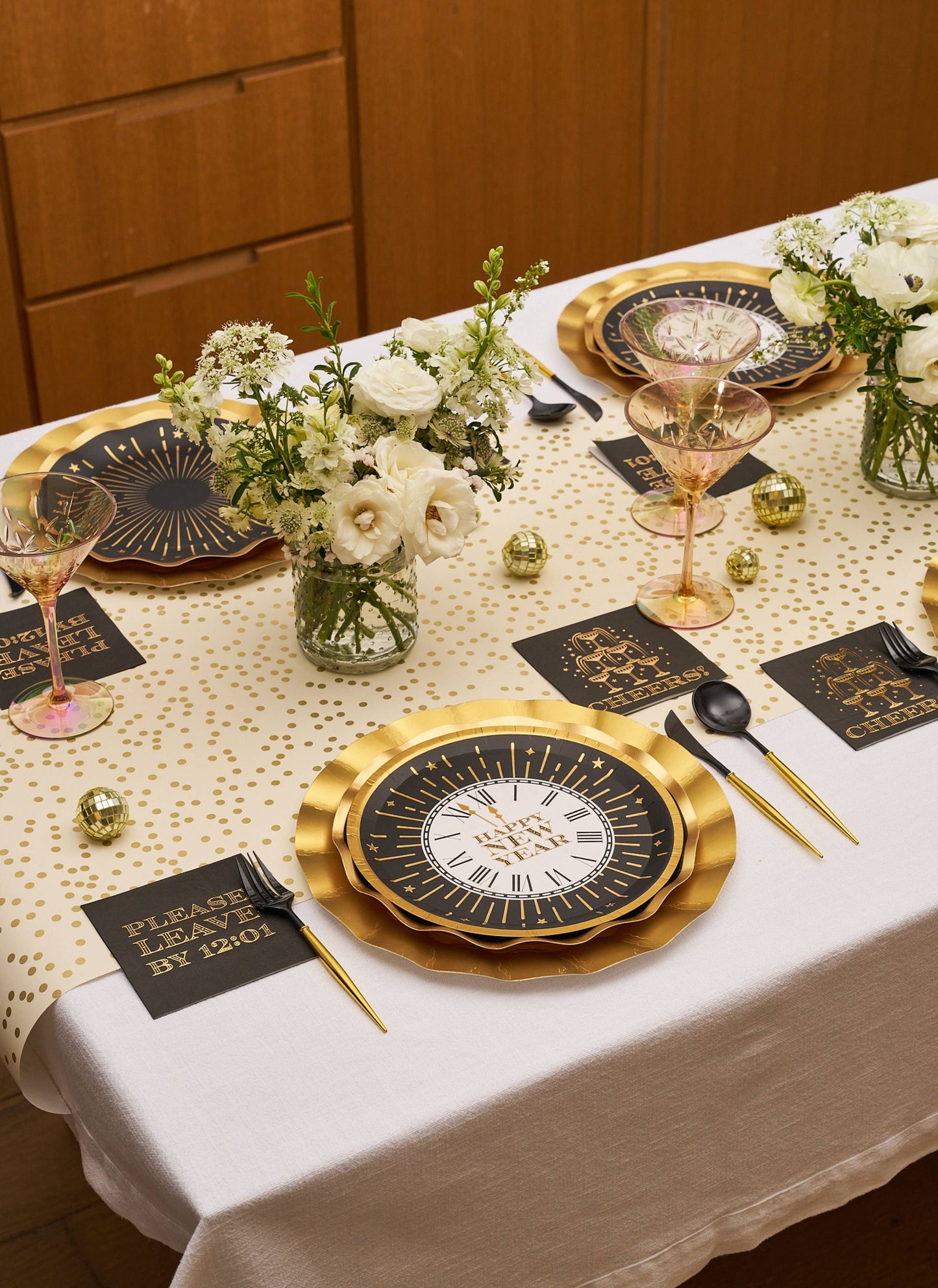 Midnight Sparkle Please Leave By 12:01 Cocktail Napkins