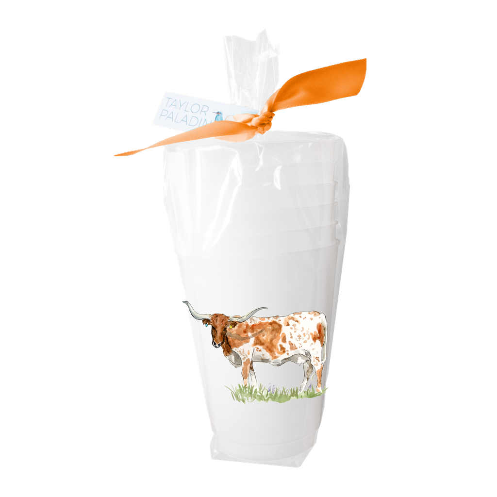 Taylor Paladino - Texas Longhorn  Frosted Cups | Set of 6