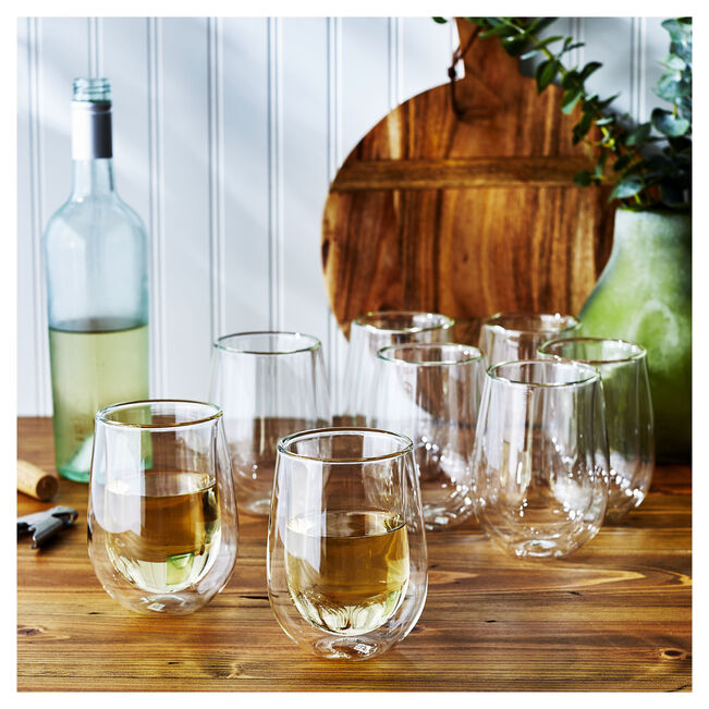 Sorrento Double Wall White Wine Glasses - Set of 8