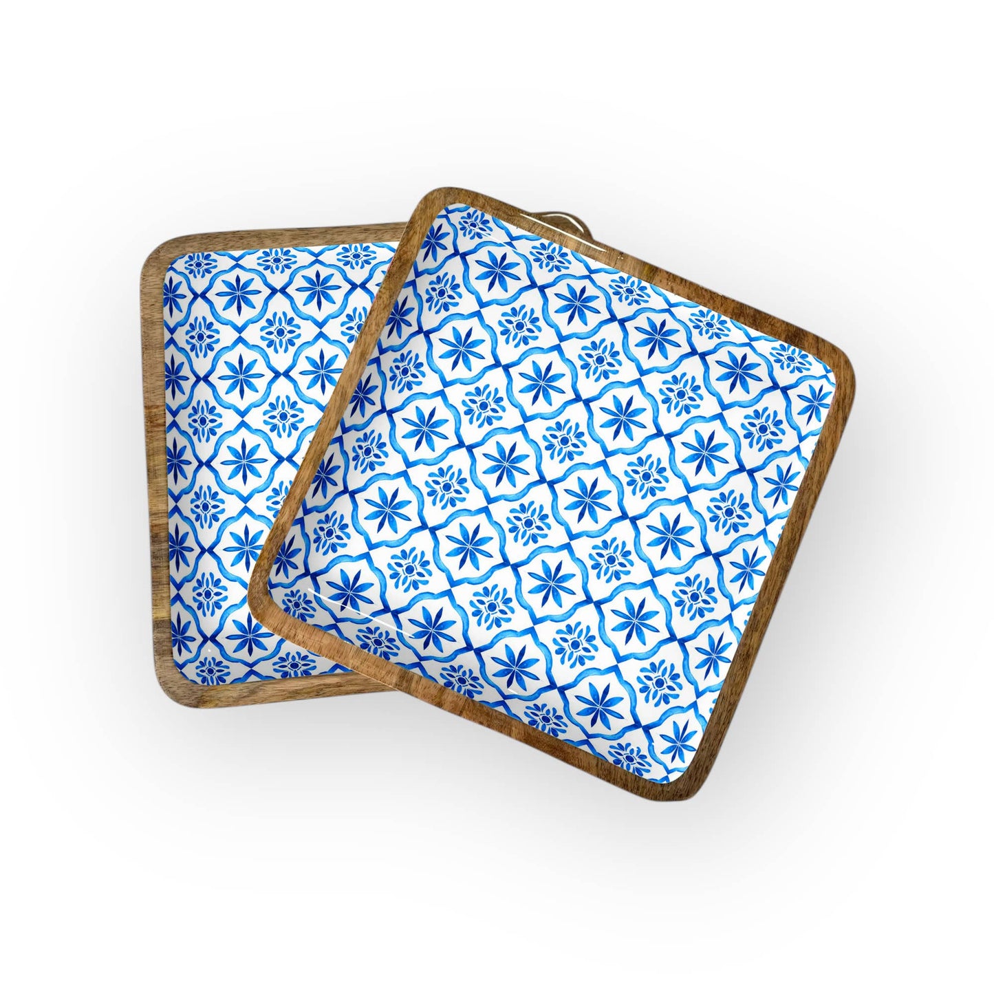 Blue Tile Square Trays 10"