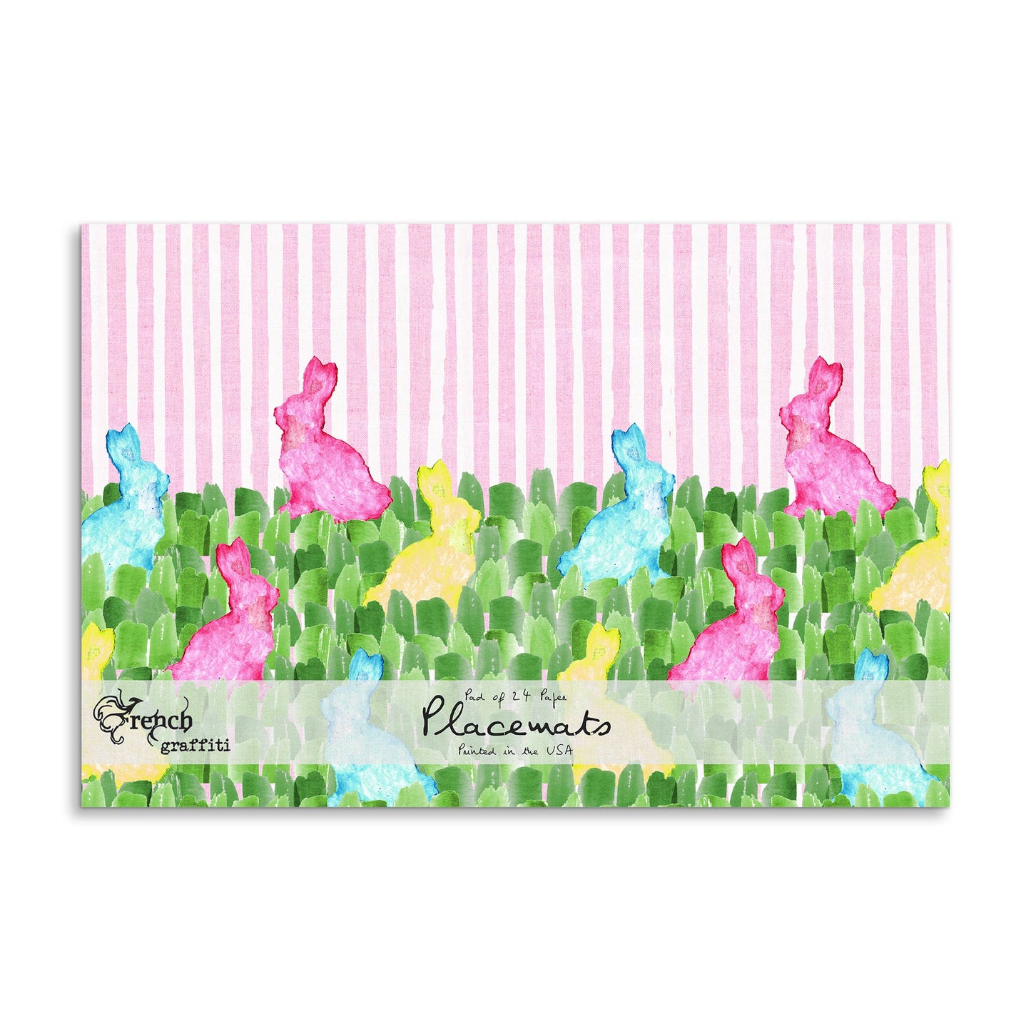French Graffiti - Colorful Bunnies Paper Placemats
