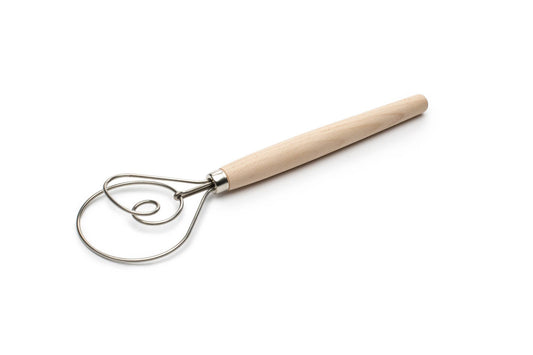 Fox Run Danish Dough Whisk, Stainless Steel and Wood, 12"