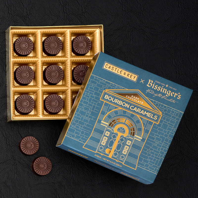 Bissinger's - Castle & Key Dark Bourbon Caramel - 9 PC Gift Box