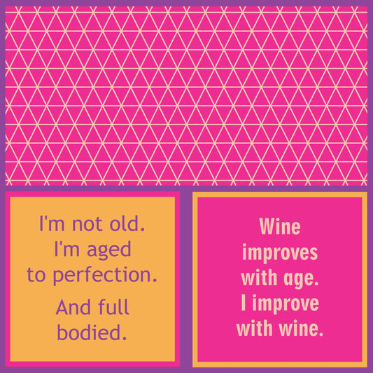 Drinks on Me - NAPKIN Wine improves with age | Funny Home Gift | Cocktail Napkin