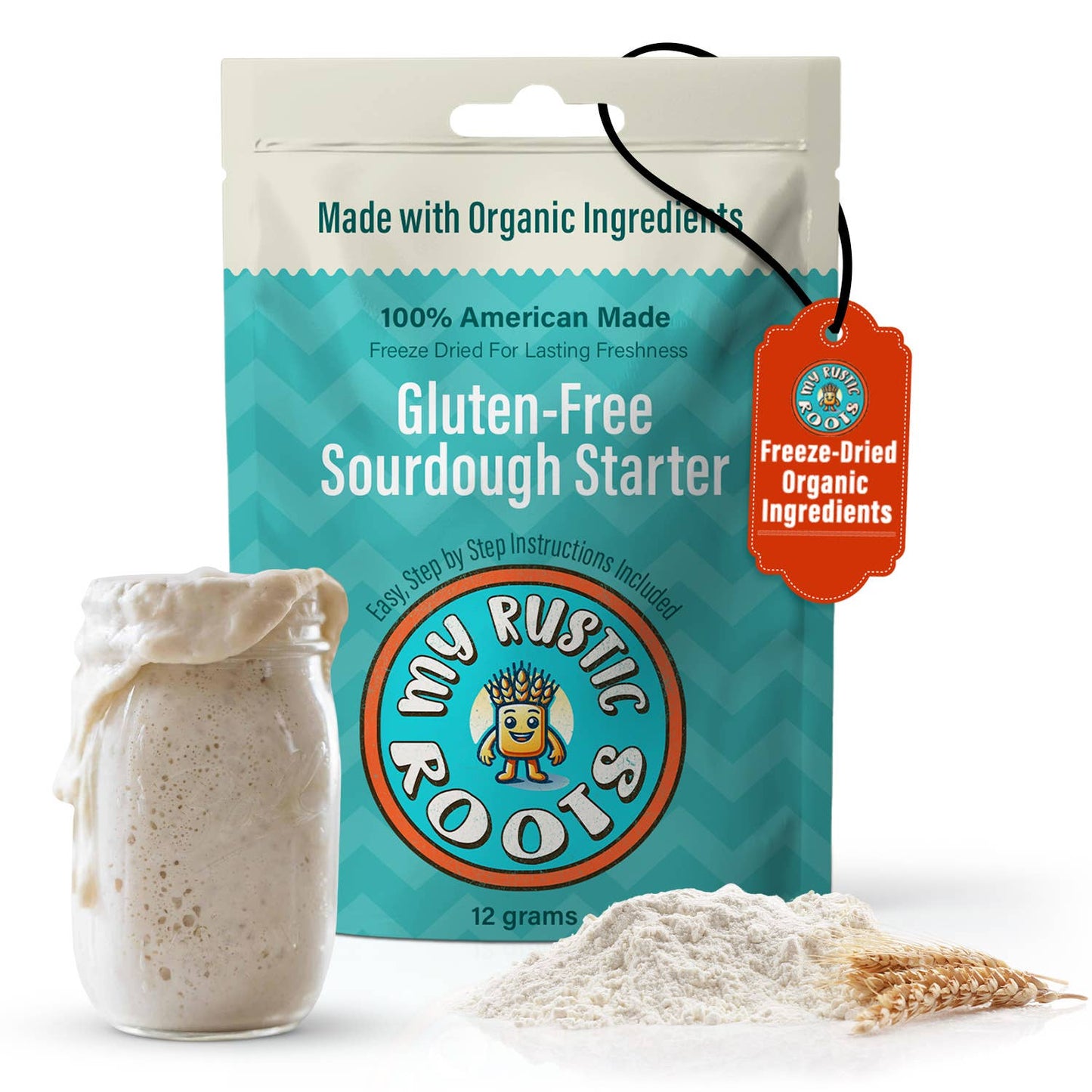 My Rustic Roots - Organic, Non GMO GLUTEN FREE Sourdough Starter 12 gram.