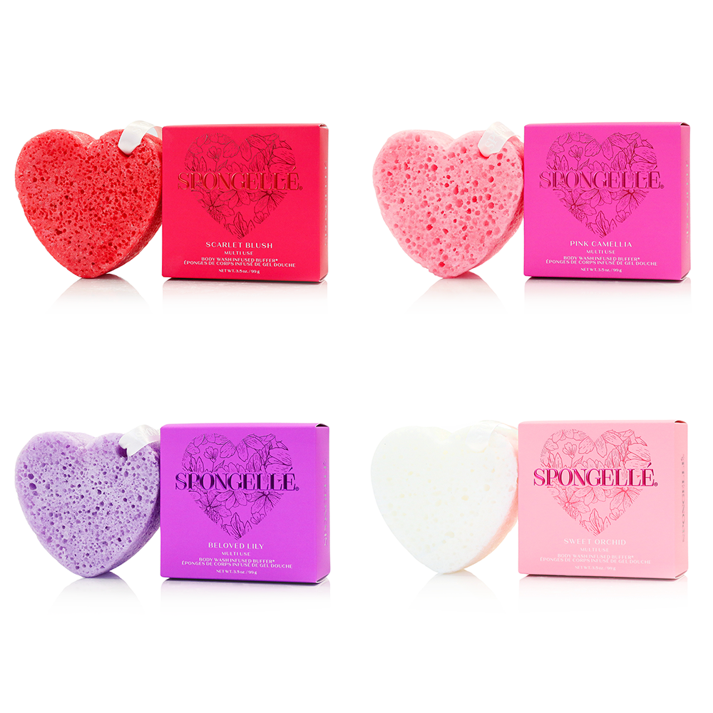 Spongellé | Valentines Day Gifts | Easter Gifts - Heart Buffer Assorted Pack | Valentines Day 2026