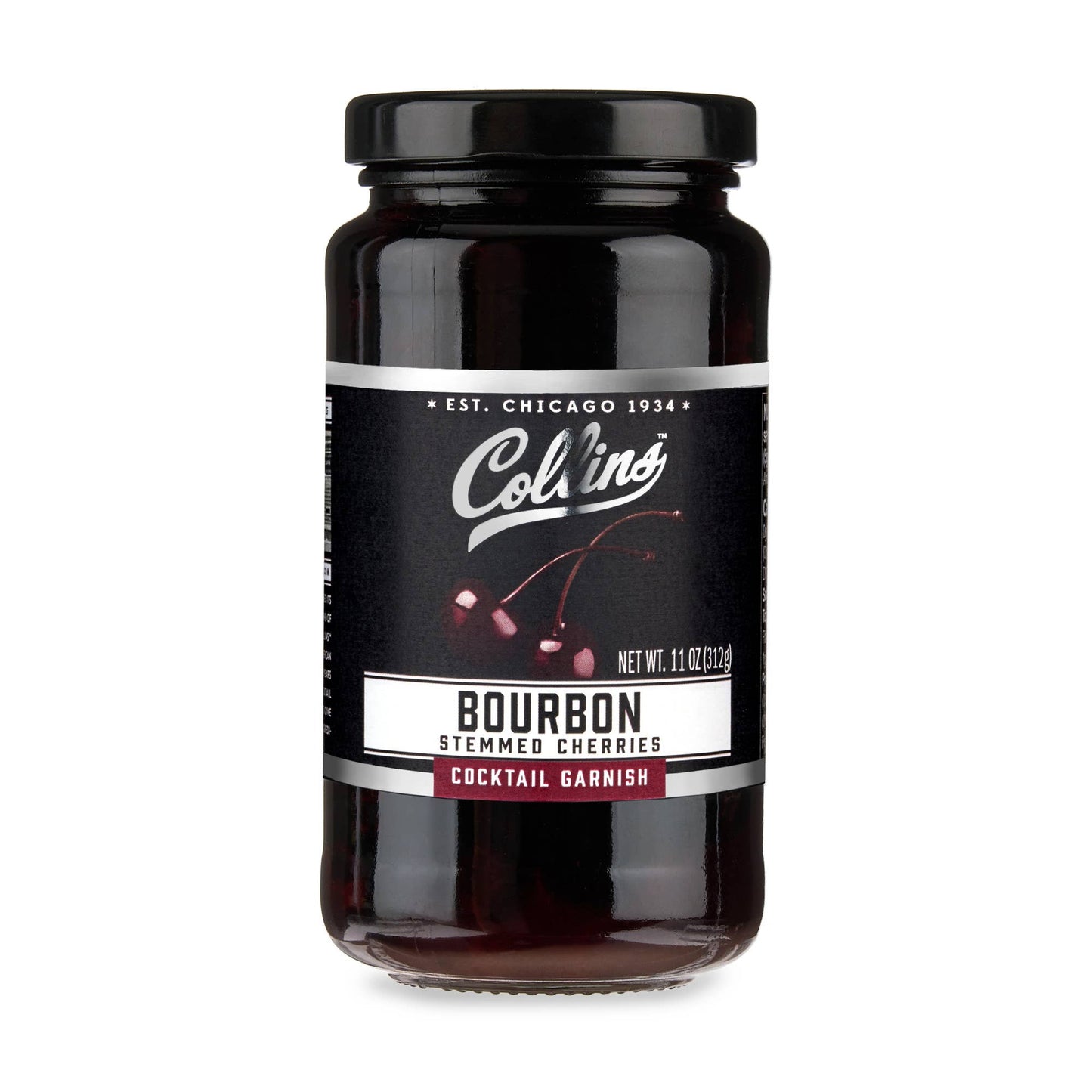 Collins - Bourbon Soaked Stemmed Cherries Cocktail Garnish 11 oz